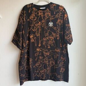 Naruto Shippuden Vibrant Black and Orange Graphic Men's Tee